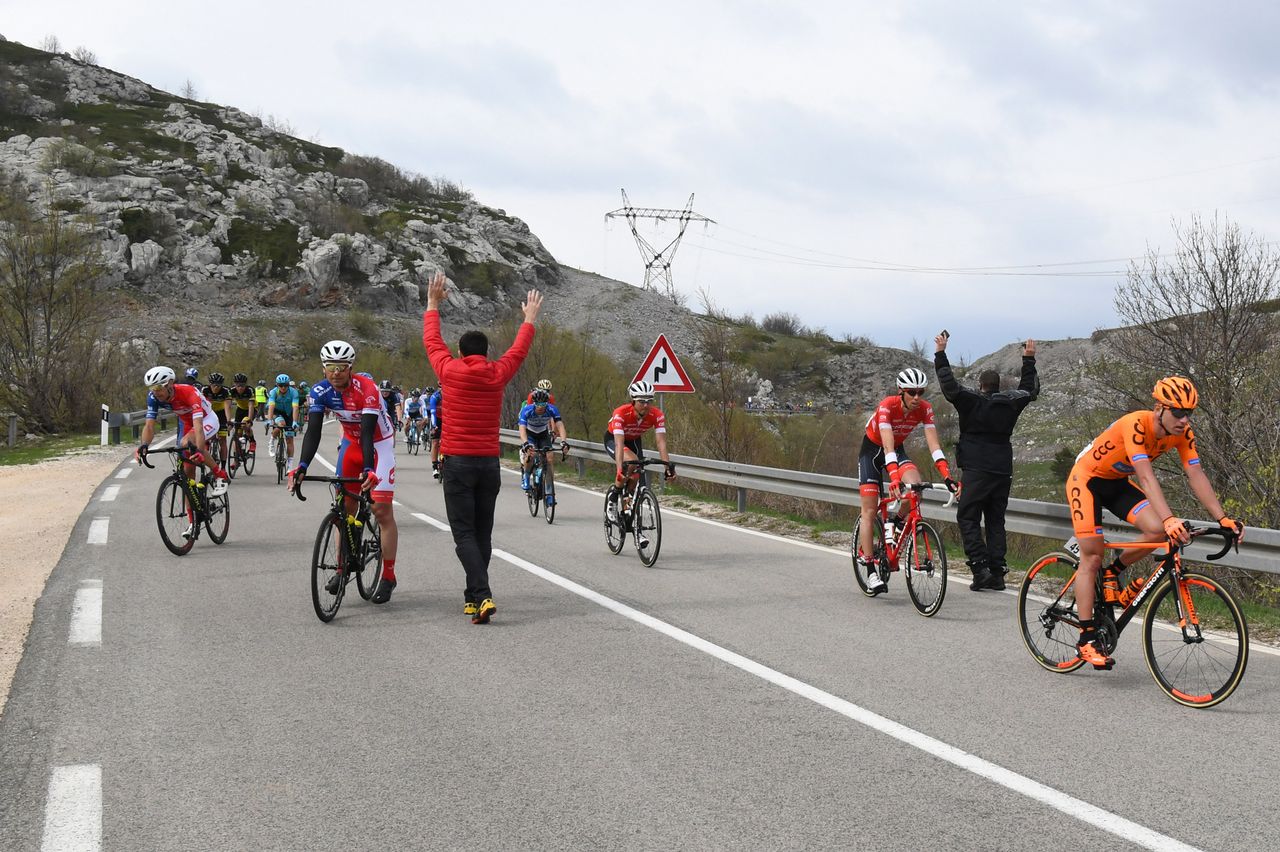 Stage 2 of the Tour of Croatia was stopped temporarily due to wind