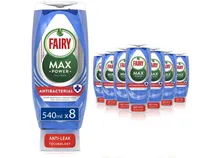 Fairy MaxPower Washing Up Liquid Antibacterial, pack of 8, WAS £20, NOW £12.89 (SAVE £7.11)