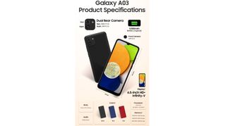 Samsung Galaxy A03 -tiedote