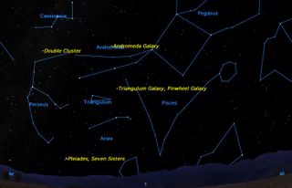 Use the autumn constellation patterns to locate the Andromeda Galaxy and other deep-sky objects.