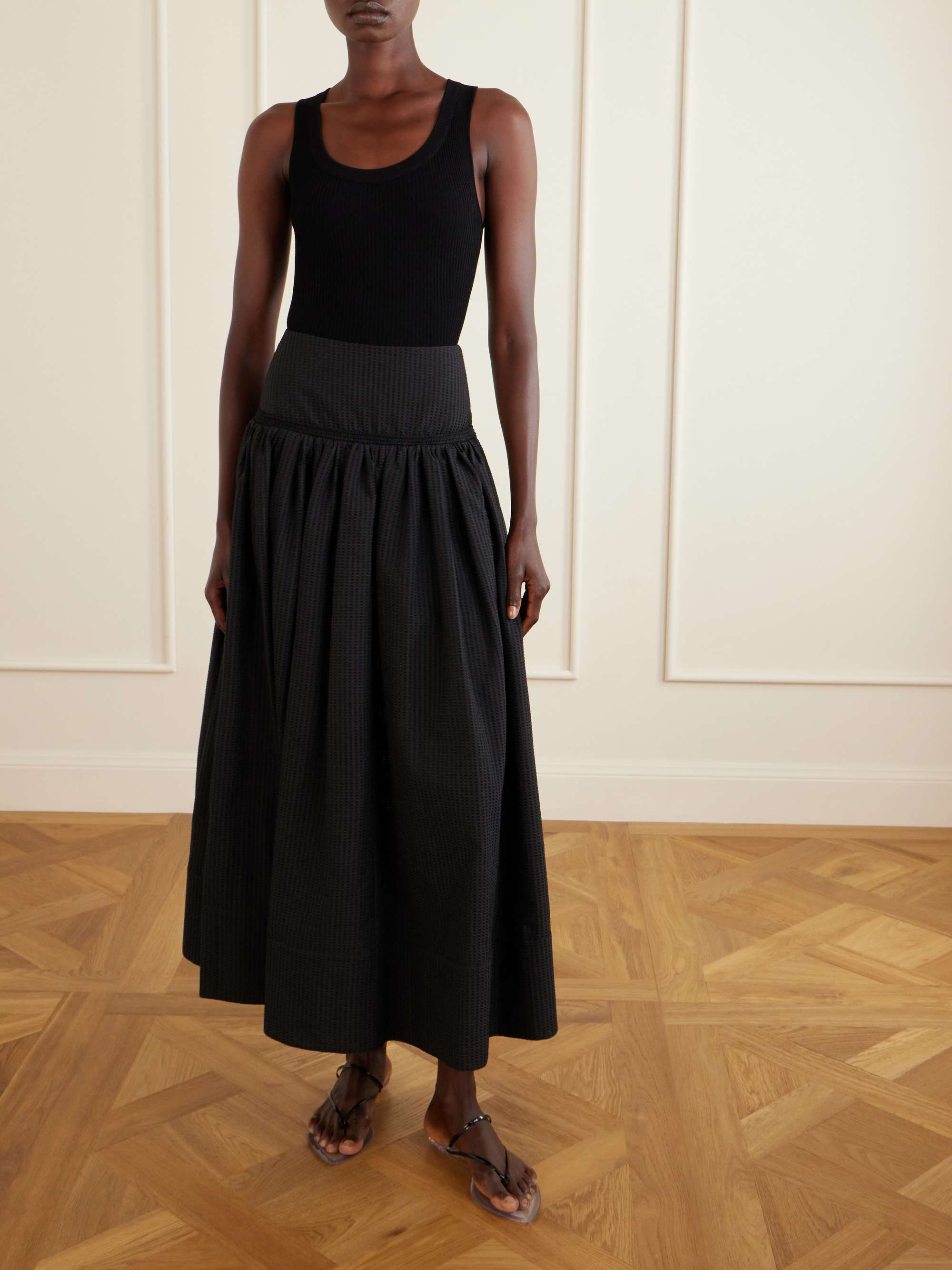 Cotton Midi Skirt