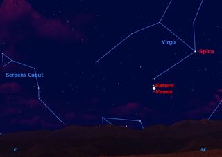 Venus and Saturn November 2012 Sky Map