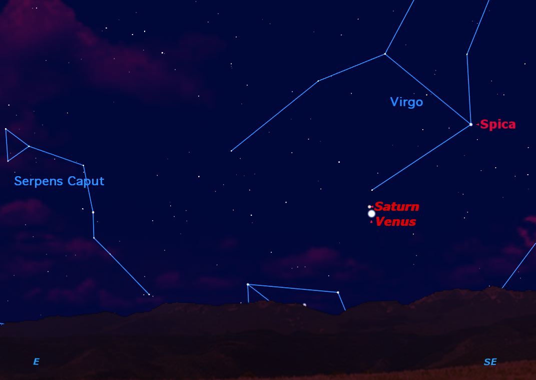 Venus and Saturn November 2012 Sky Map