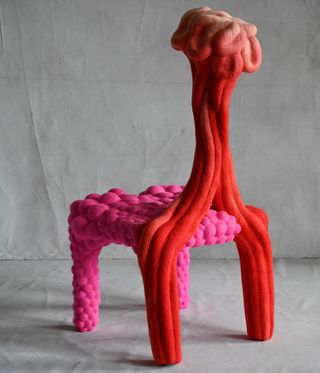 Liam Lee pink and red sculptural felt chair