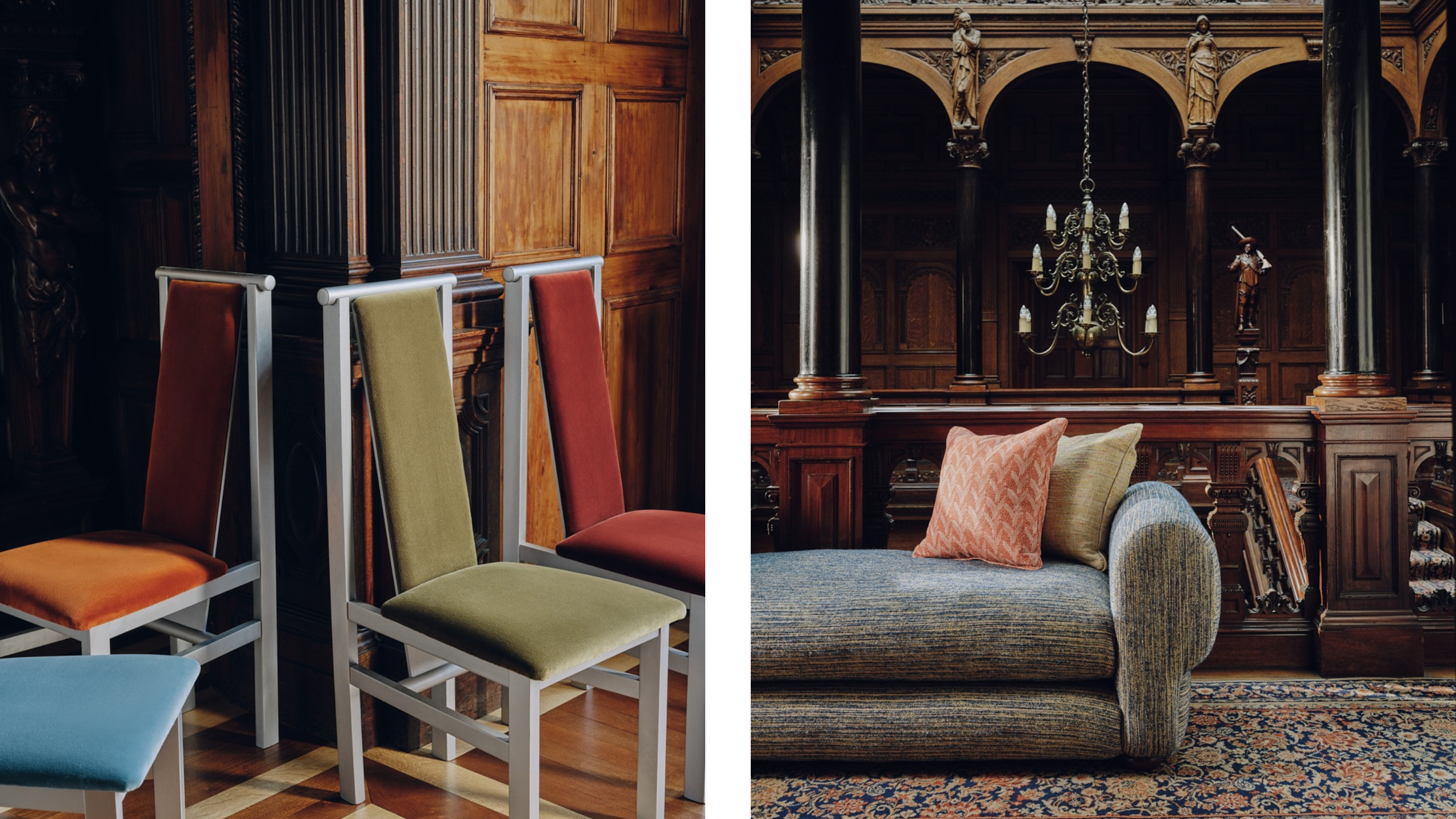 Product shots of the Christopher Farr Cloth x And Objects textiles collection