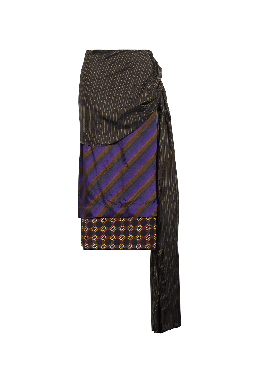 Dries Van Noten, Senice Mixed Print Midi Skirt