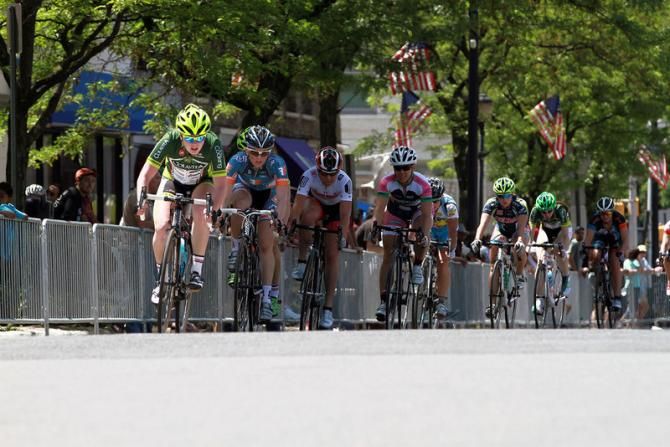 Colavita patrols the front as the field rides through Memorial Day, on Main Street USA