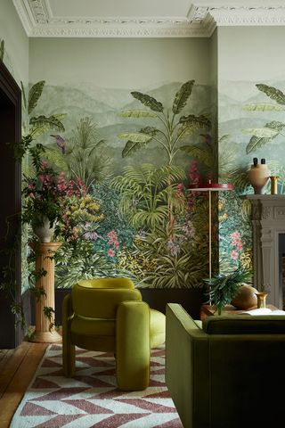 mural in a living room
