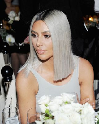 Kim Kardashian grey bob hairstyle