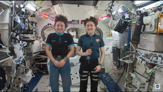 NASA astronauts Jessica Meir and Christina Koch chatted today (Nov. 14, 2019) with singer and talk-show host Kelly Clarkson.