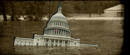 Capitol sinking in midwest flooding.