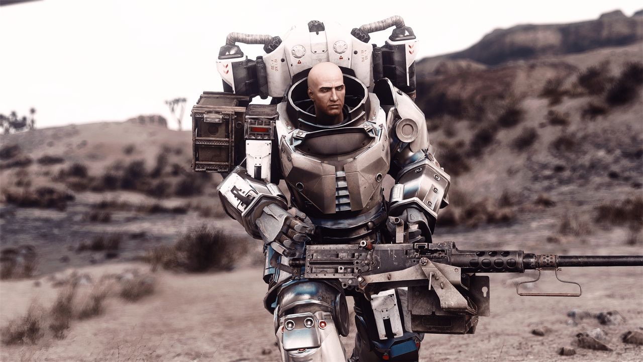 white synth power armor mod for Fallout 4