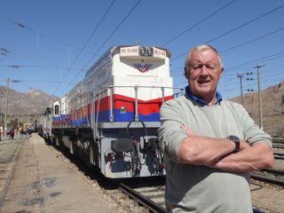 Chris standing in front of the Dogu Express in Ankara