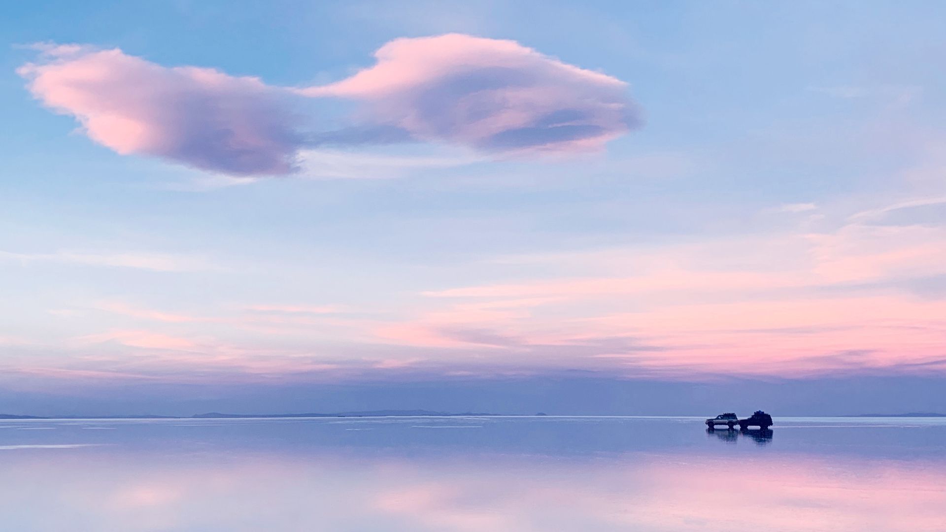 pink sky with clouds