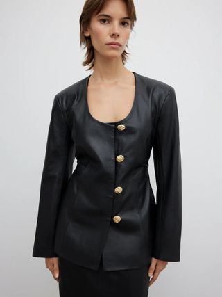 House of Dagmar collarless blazer