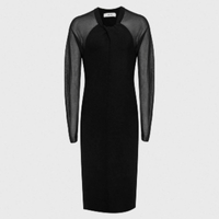 Tula Bodycon Dress with Semi-Sheer Sleeves | Reiss 
The sheer sleeves give this LBD extra style points, offering coverage whilst showing some flesh too. Just add strappy sandals.
