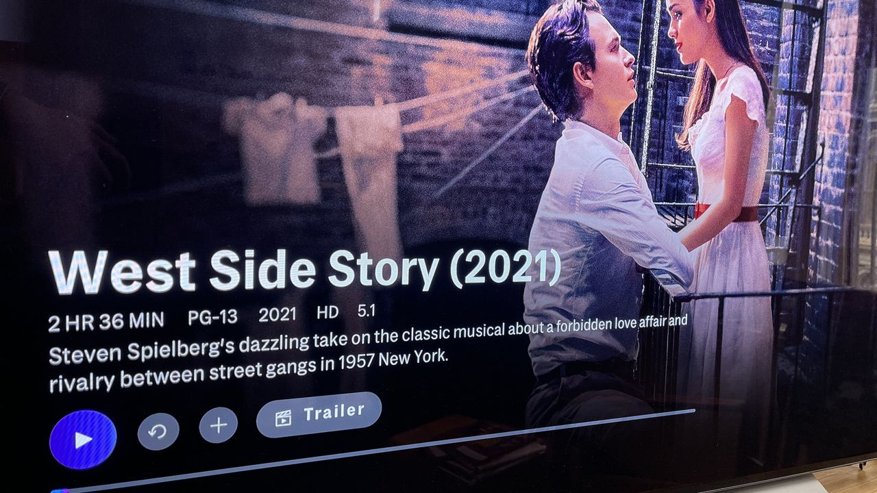 The details screen for West Side Story on HBO Max