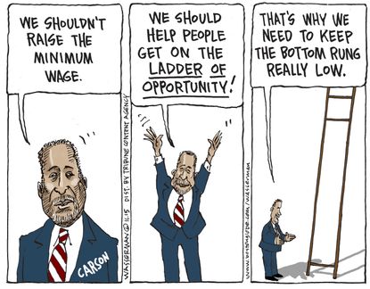 Political cartoon Ben Carson minimum wage