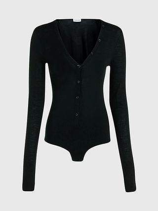 Fine Wool Long Sleeve Bodysuit