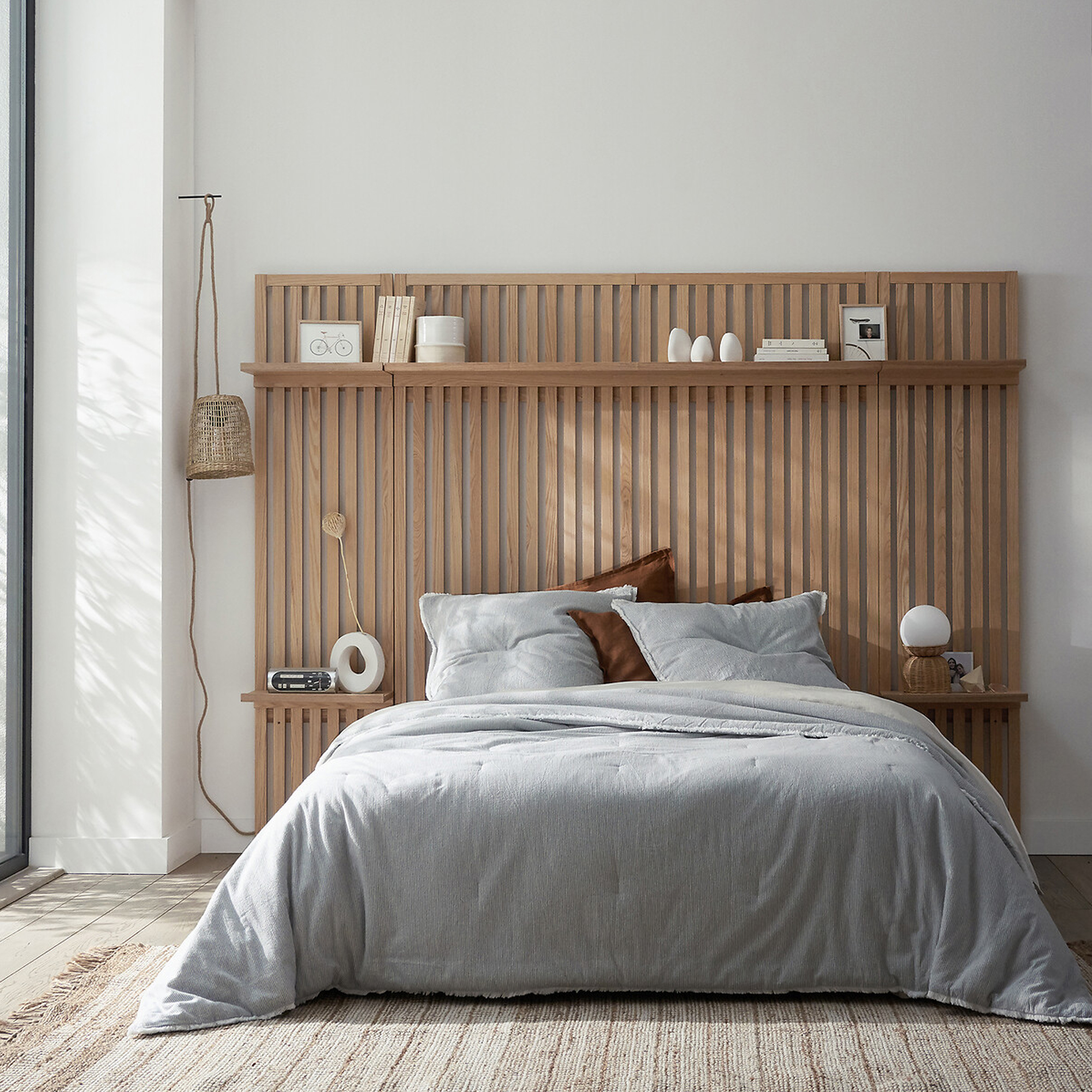 La Redoute Theonie Ash Veneer Headboard With Shelf