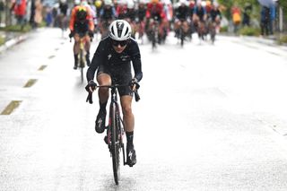 ZURICH SWITZERLAND SEPTEMBER 28 Niamh FisherBlack of Team New Zealand attacks in the breakaway during the 97th UCI Cycling World Championships Zurich 2024 Womens Elite Road Race a 1541km one day race from Uster to Zurich on September 28 2024 in Zurich Switzerland Photo by Tim de WaeleGetty Images