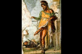 Fresco of Priapus, god of fertility, penis health