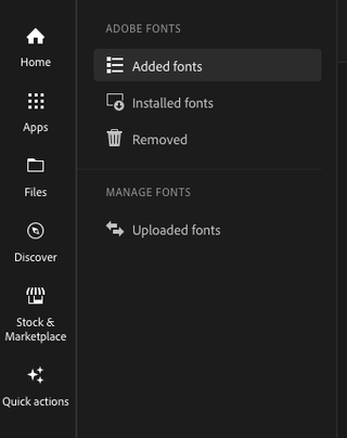 Creative Cloud uploaded fonts