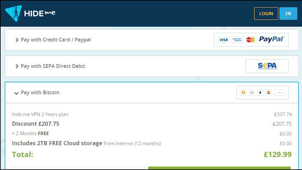 Hide.me Payment Methods