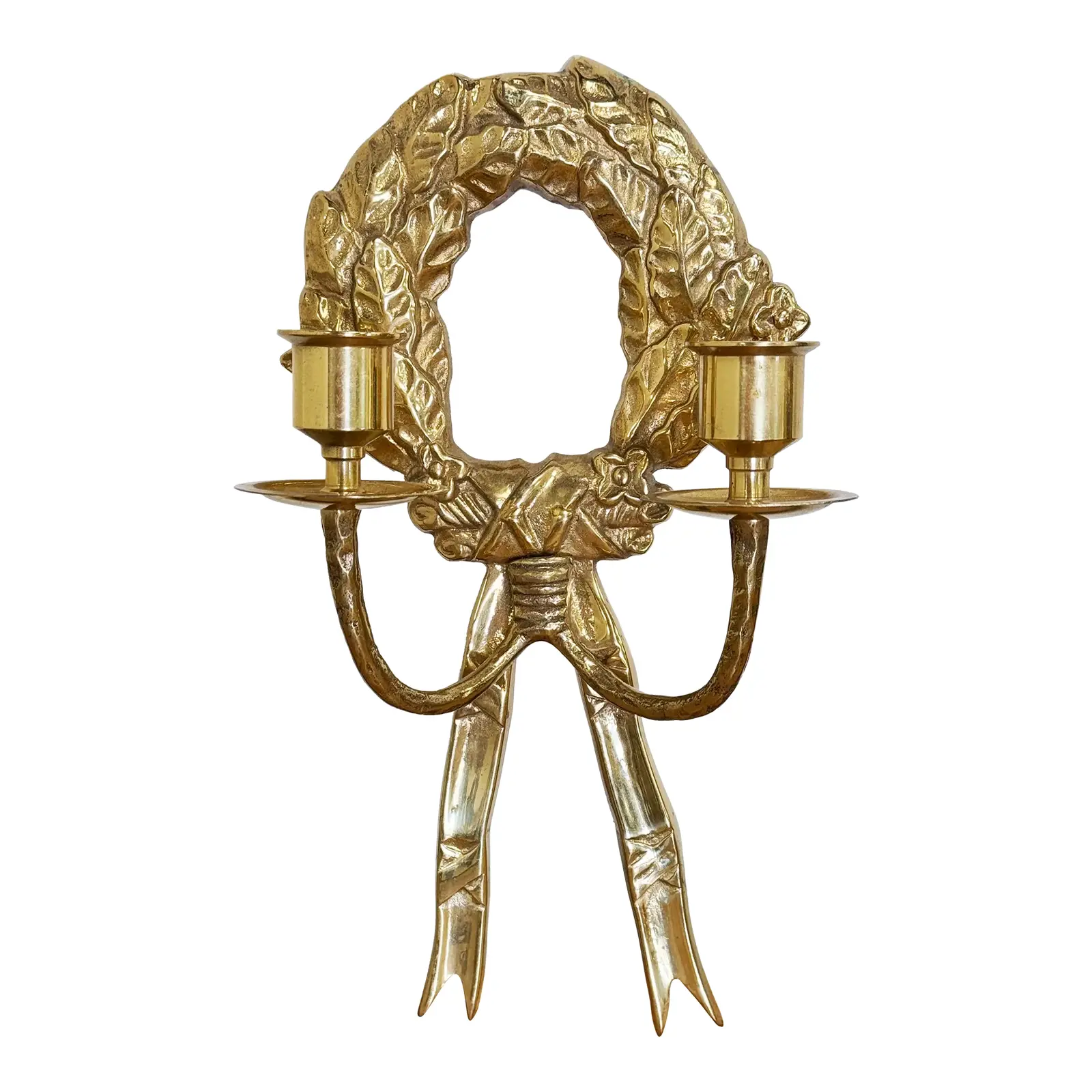 Golden laurel wreath sconce