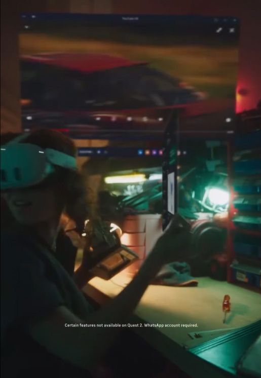 An ad on Instagram showcasing a mysterious new Meta Quest 3 UI update