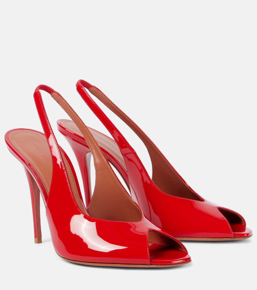 Kristina 105 Patent Leather Peep-Toe Pumps