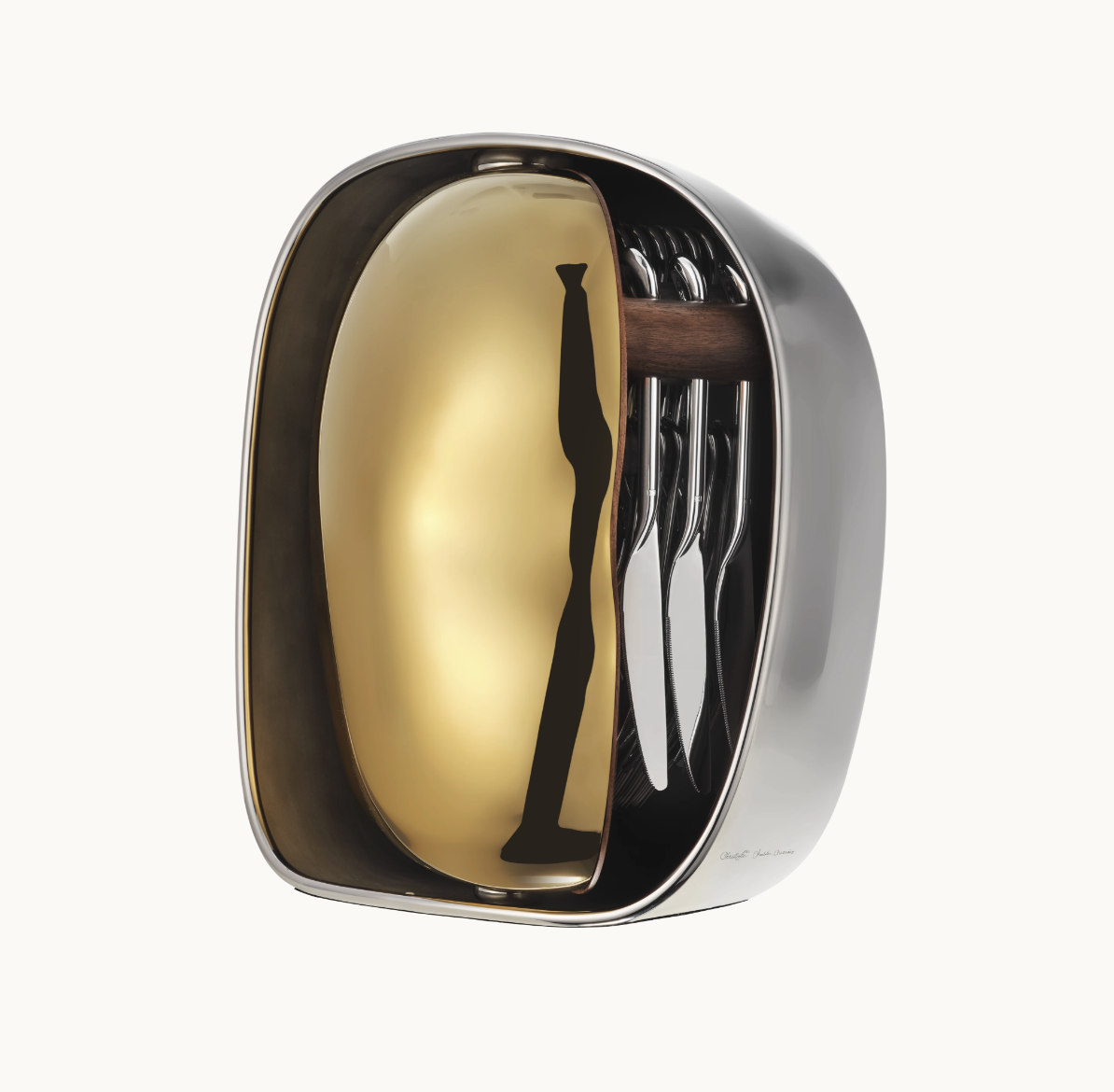 Christofle, Carrousel Two-Tone Shell Silver-Plated 24-Piece Flatware Set