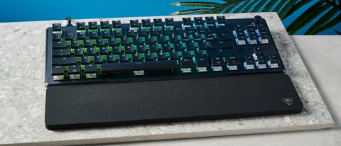 A black Turtle Beach Vulcan II TKL Pro wired gaming keyboard with Hall Effect magnetic switches