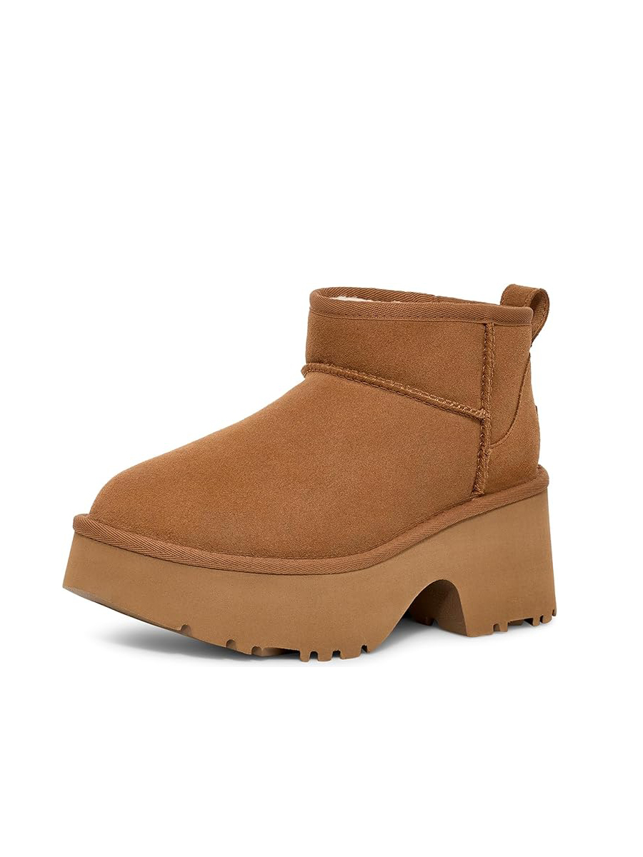 UGG, Ugg Women&#039;s Classic Ultra Mini New Heights Fashion Boot, Chestnut, 8