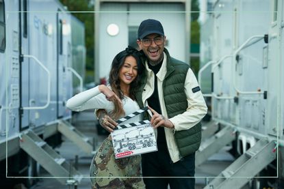 Michelle Keegan and Joseph Gilgun on set of Brassic with season 5 announcement