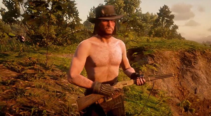 John Marston from Red Dead Redemption shirtless