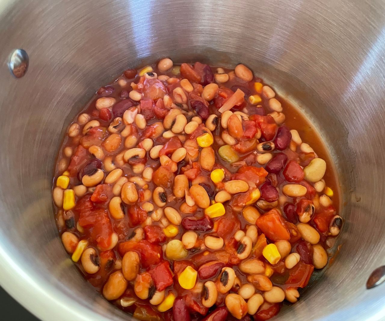 Bean casserole in the Lakeland Stainless Steel Pan Set