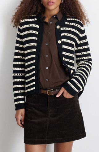 Haley Stripe Cotton Cardigan