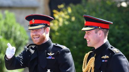 Prince Harry and Prince William on Harry's wedding day