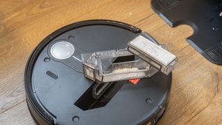 Roborock Qrevo Slim robot vacuum with dust bin removed