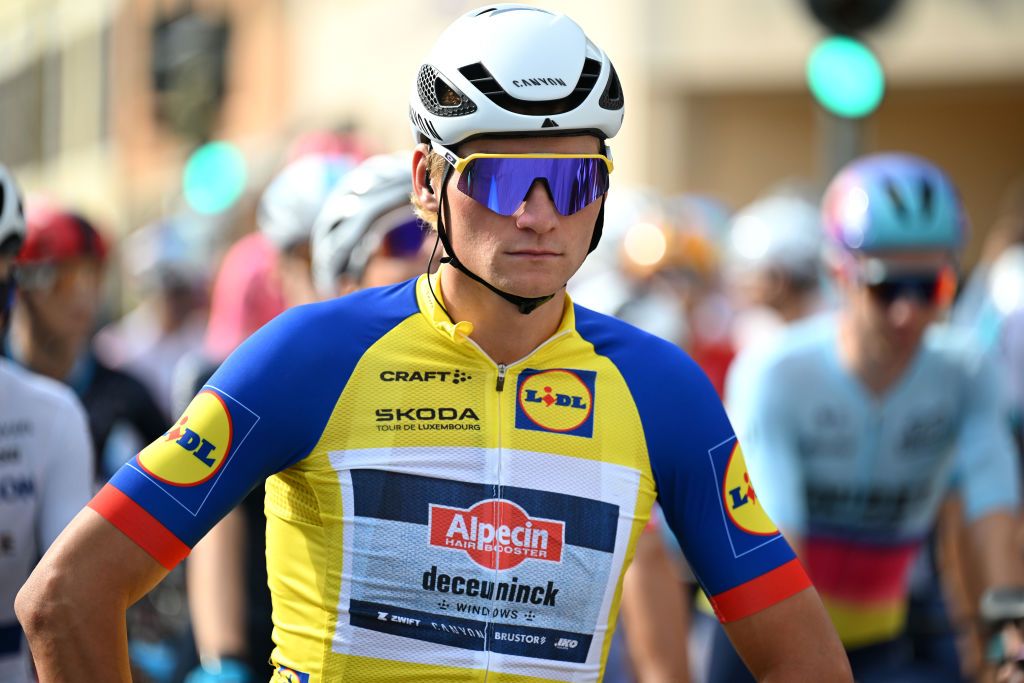 MERSCH LUXEMBOURG SEPTEMBER 22 Mathieu Van Der Poel of The Netherlands and Team AlpecinDeceuninck Yellow Leader Jersey prior to the 84th Tour de Luxembourg 2024 Stage 5 a 1769km stage from Mersch to Luxembourg UCIWT on September 22 2024 in Mersch Luxembourg Photo by Tim de WaeleGetty Images