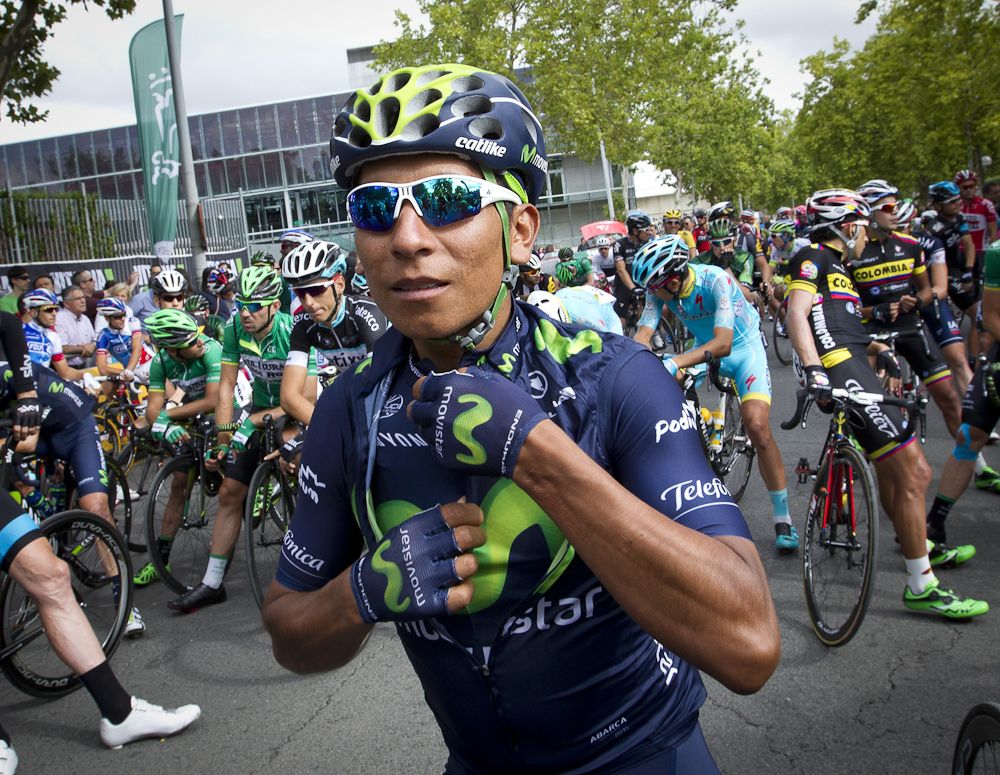 Nairo Quintana (Movistar) before the stage 14 start.