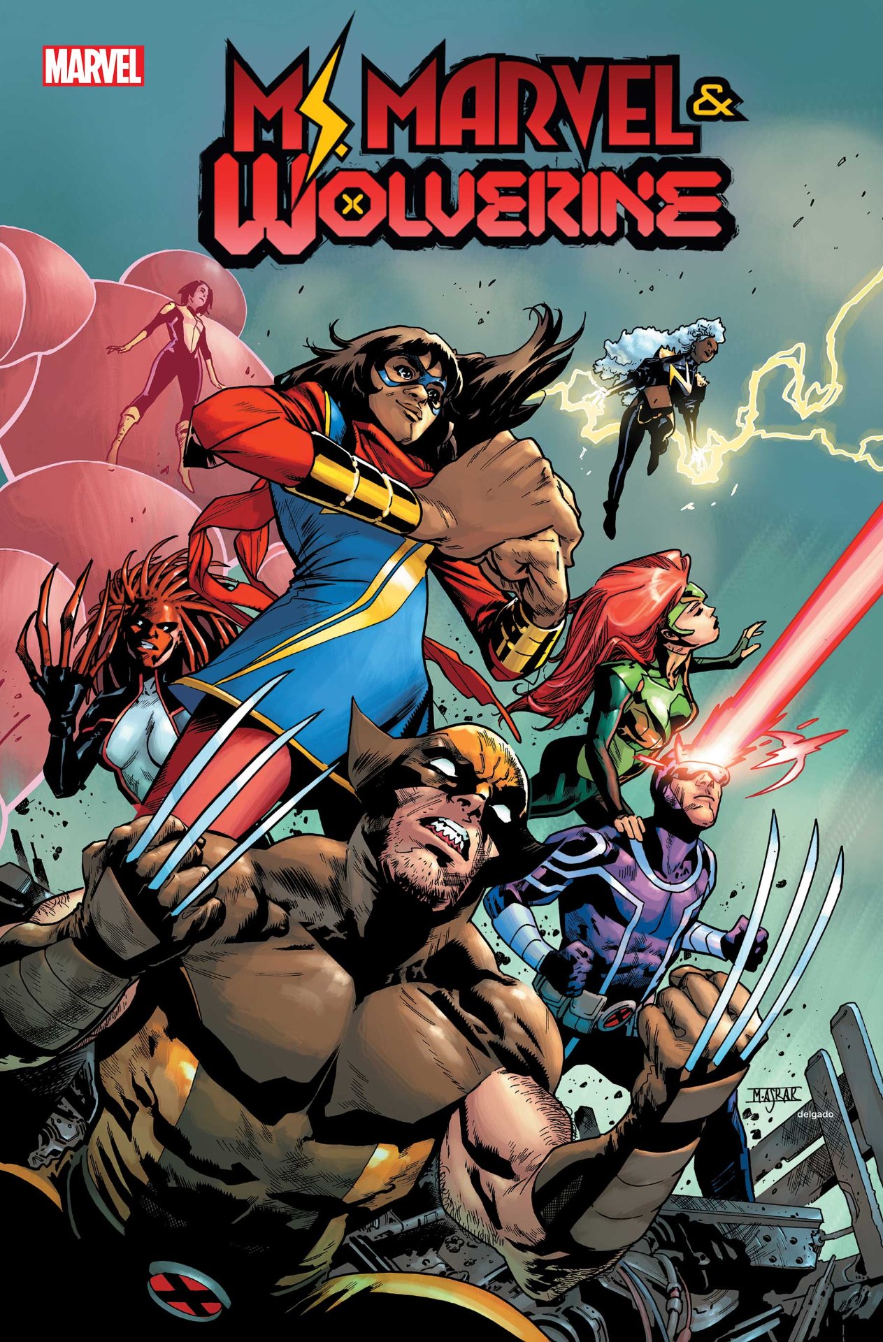 Arte de portada de Ms. Marvel & Wolverine #1 por Mahmud Asrar