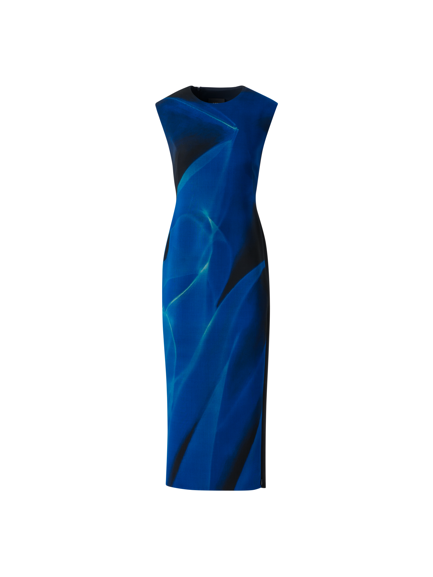 Wool Shift Dress in Alyson&#039;s Cyanotype Print - Navy-Royal / 32