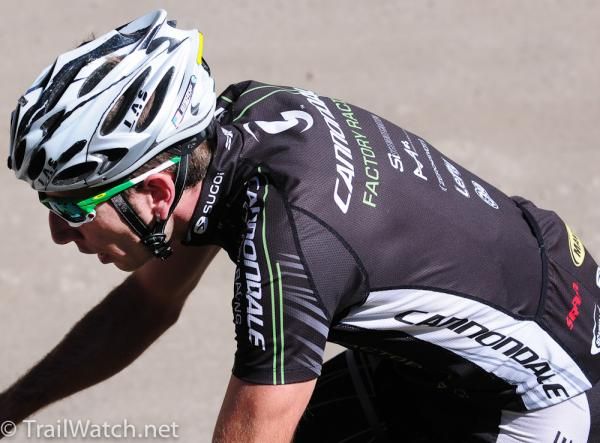 Jeremiah Bishop (Cannondale) trying to keep the breakaway in sight.