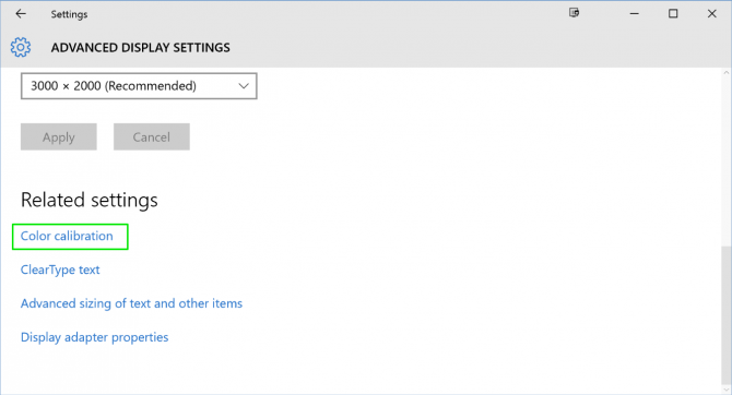 display settings color calibration