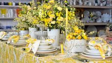 Yellow and white tablescape