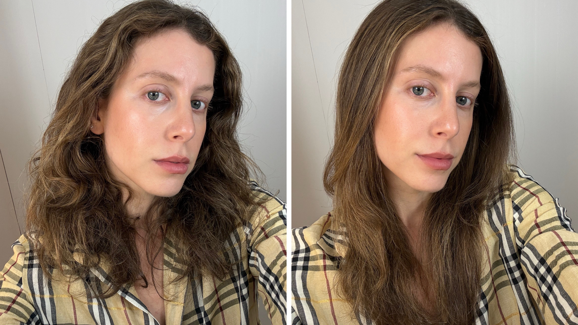 Jamie Chevron before and after using GHD Sculpt