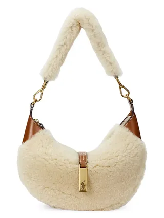 Mini Id Shearling & Leather Shoulder Bag