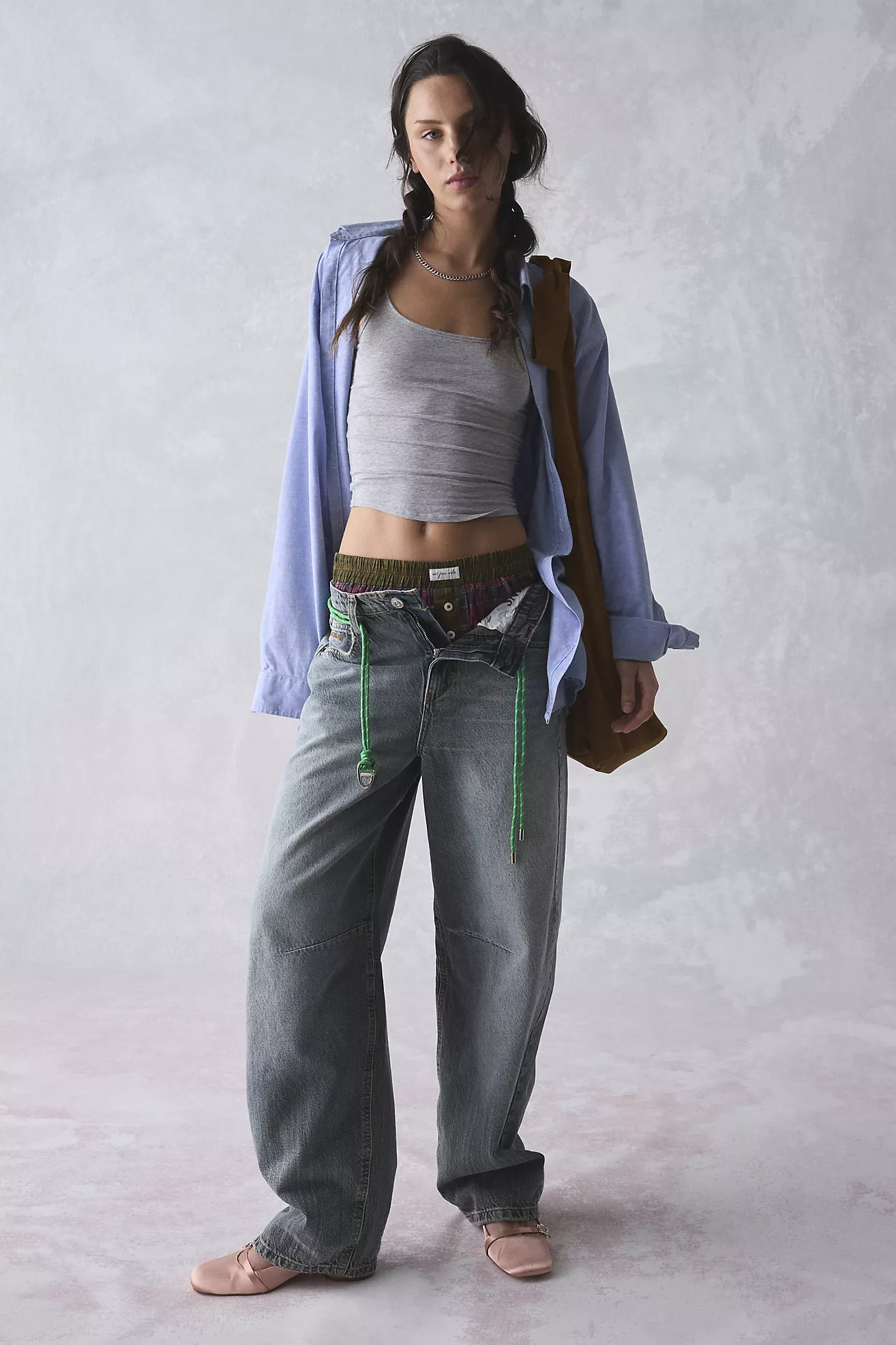 Bdg Logan Buckle Baggy Barrel Jean